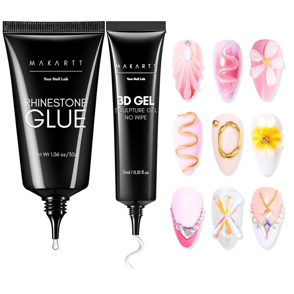 Makartt Rhinestone Glue & 3D Gel Review: Professional 3D Nail Art at Home