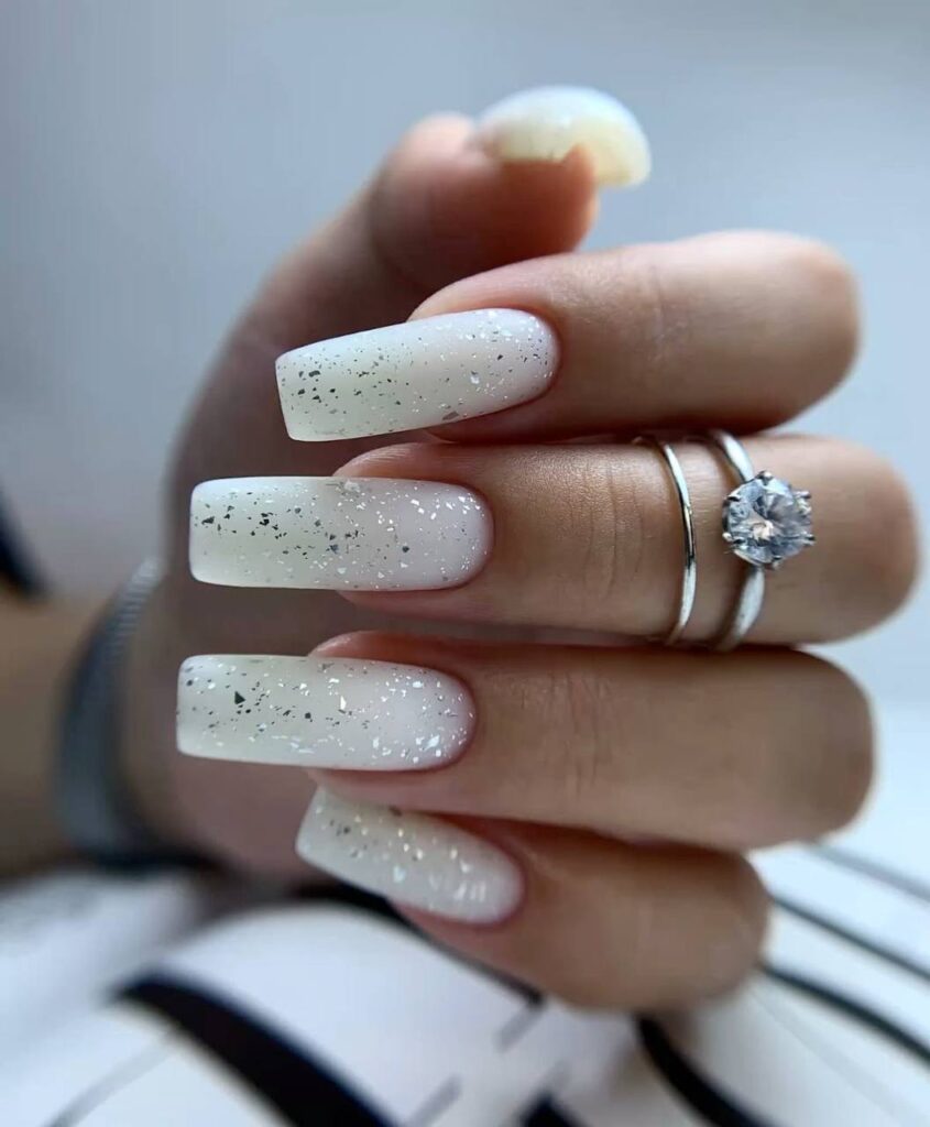 Milky White Nails with Silver Flakes: The Ultimate Guide to an Elegant Look