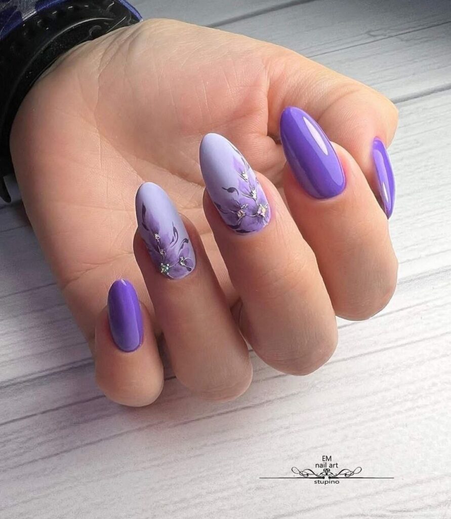 Lavender Floral Almond Nails: Elegant Nail Art Ideas & Styling Guide