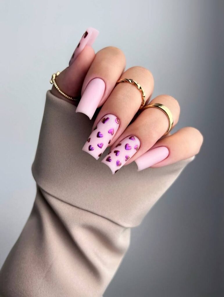 How to Wear Matte Pink Heart Nails for a Sophisticated Look