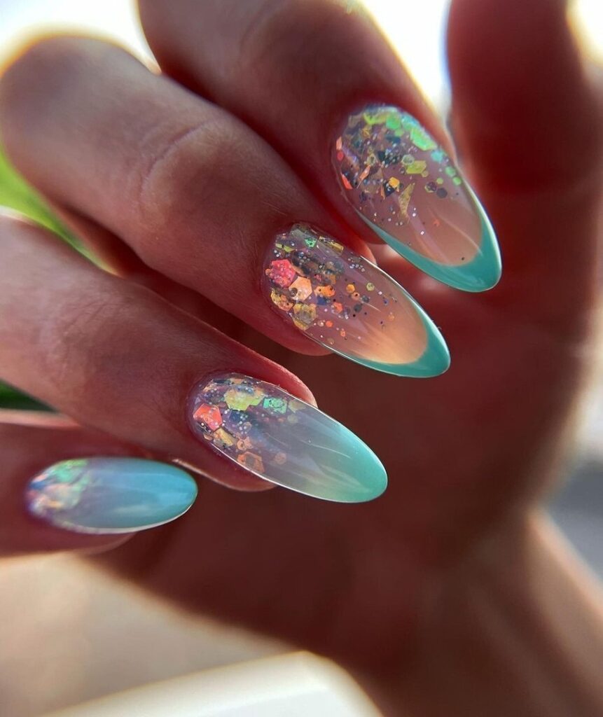 Iridescent Chunky Glitter French Tip Nails: The Ultimate Style Guide