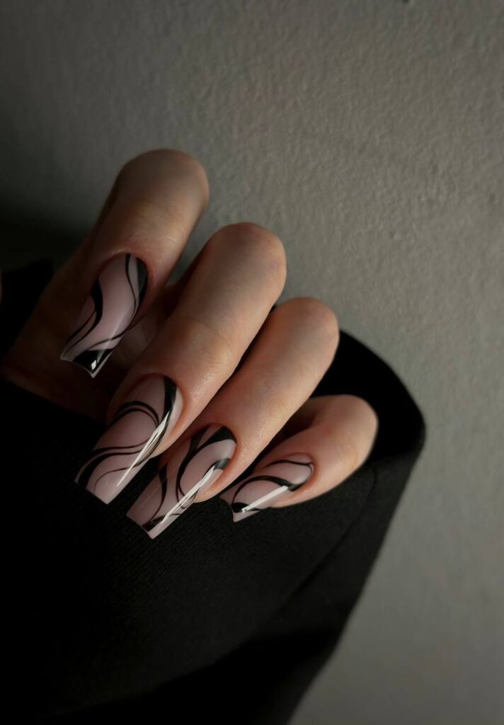 Black Swirl Nails: How to Master the Chic Minimalist Trend
