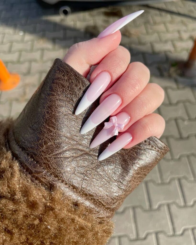 Pink French Tip Nails with Bows: The Ultimate Soft Girl Trend