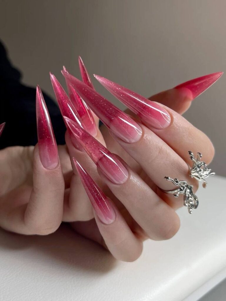 How to Master Jelly Red Stiletto Nails: A Guide to the Bold, Translucent Trend