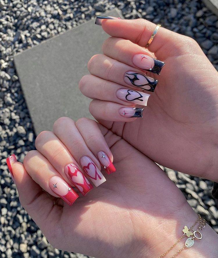 Dark Romantic Heart Nail Art: How to Style This Edgy, Feminine Trend