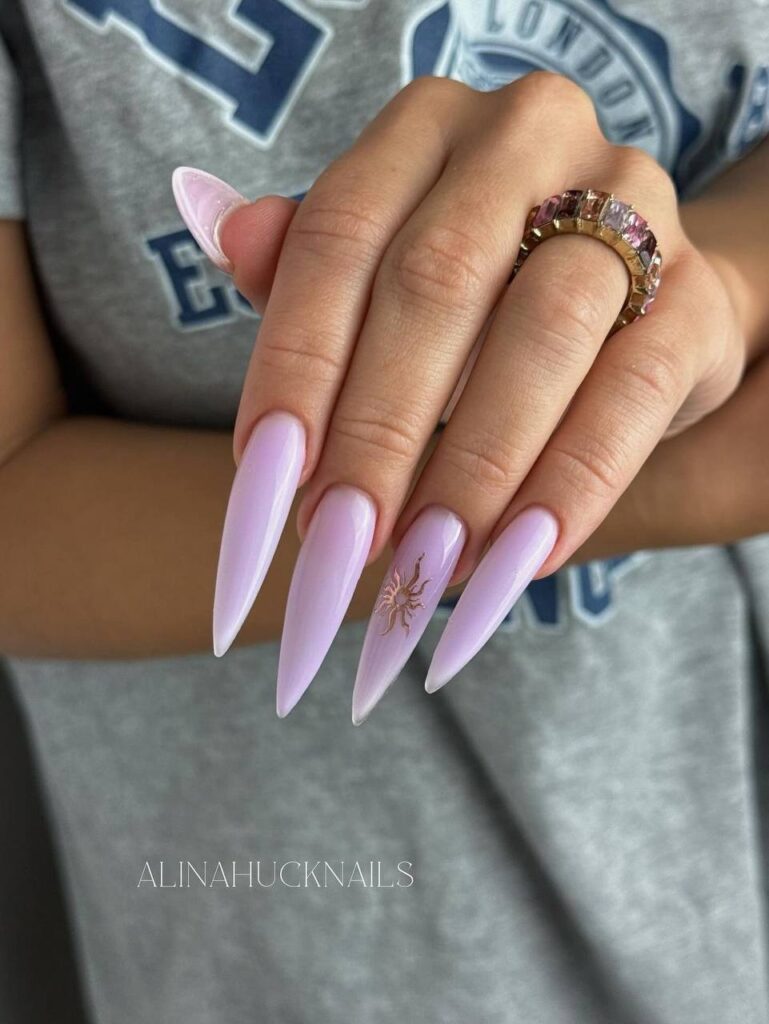 Lavender Stiletto Nail Designs: How to Balance Bold Shape with Soft Color