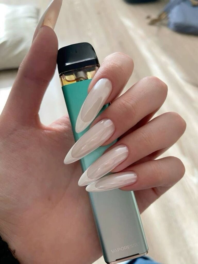 Milky White Glazed French Tips: The Ultimate Minimalist Manicure Trend