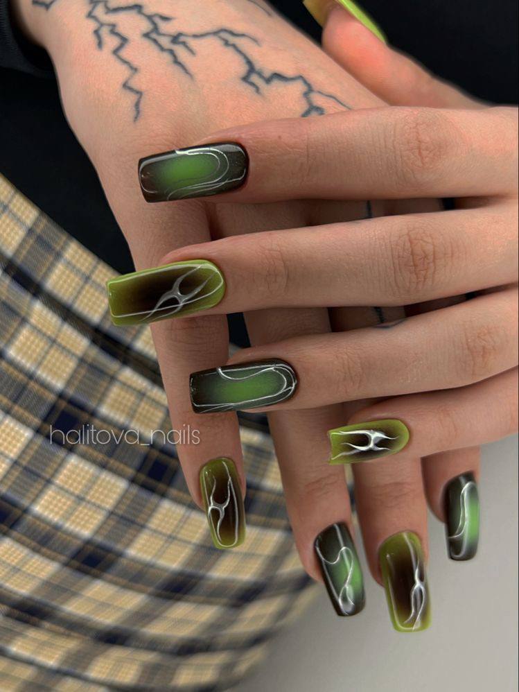 Moody Olive Green Ombré Nail Designs: A Guide to Sophisticated, Edgy Style