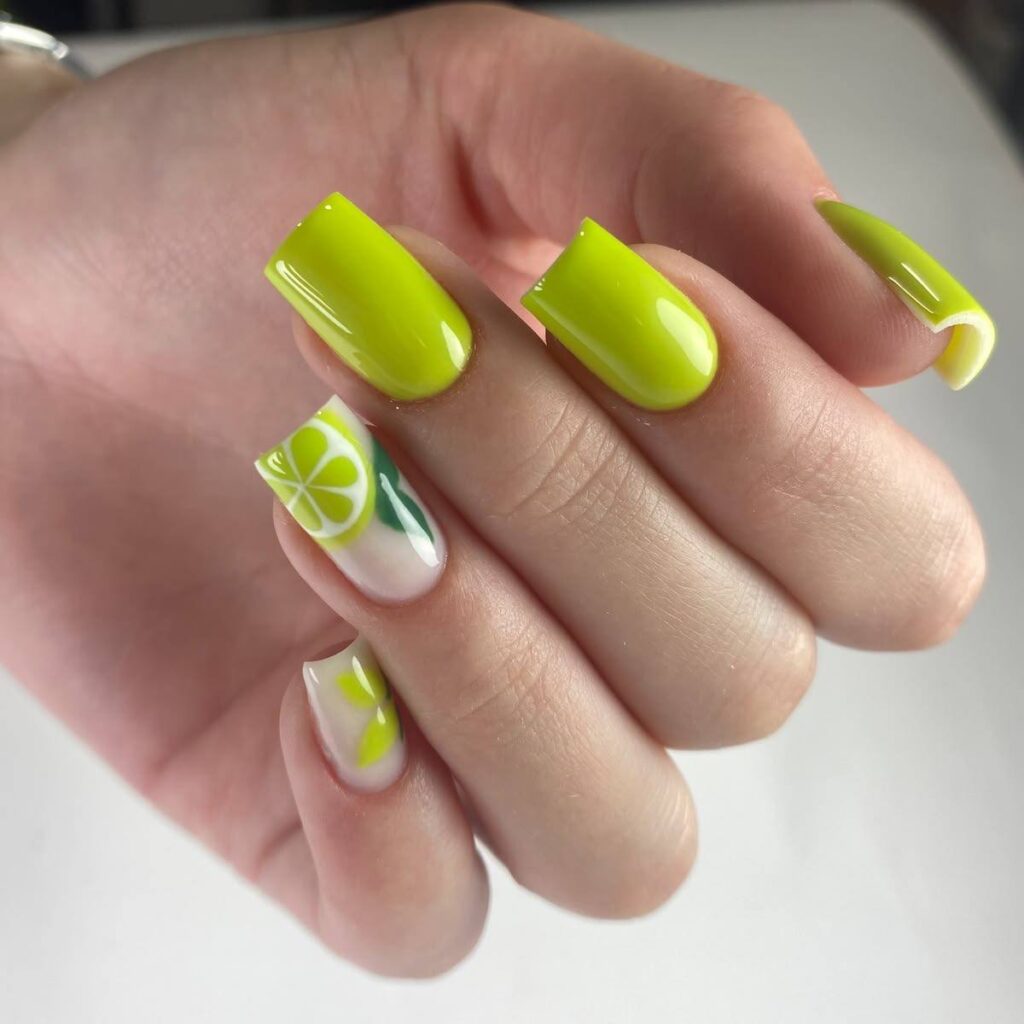 Neon Lime Green Citrus Nail Art: The Ultimate Summer Statement Trend