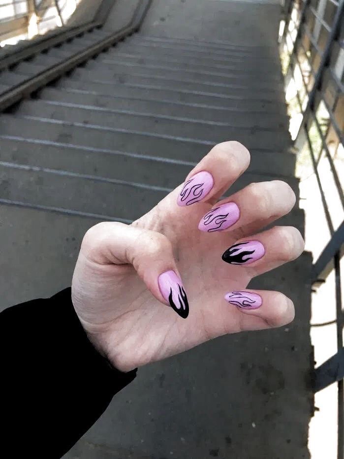 Matte Pink Flame Nails: The Edgiest Manicure Trend for Spring
