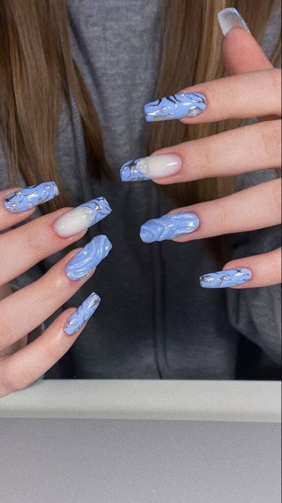 Molten Blue Nails: The Dreamiest Winter Manicure Trend