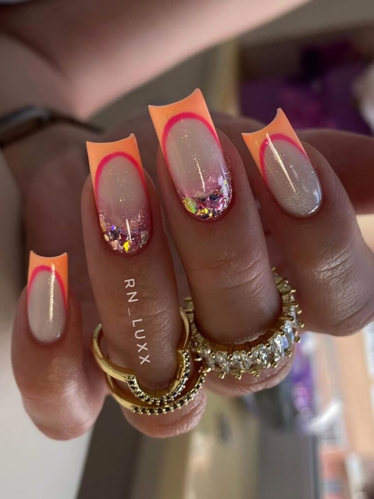 Electric Sunset French Tips: The Ultimate Bold Summer Manicure Trend