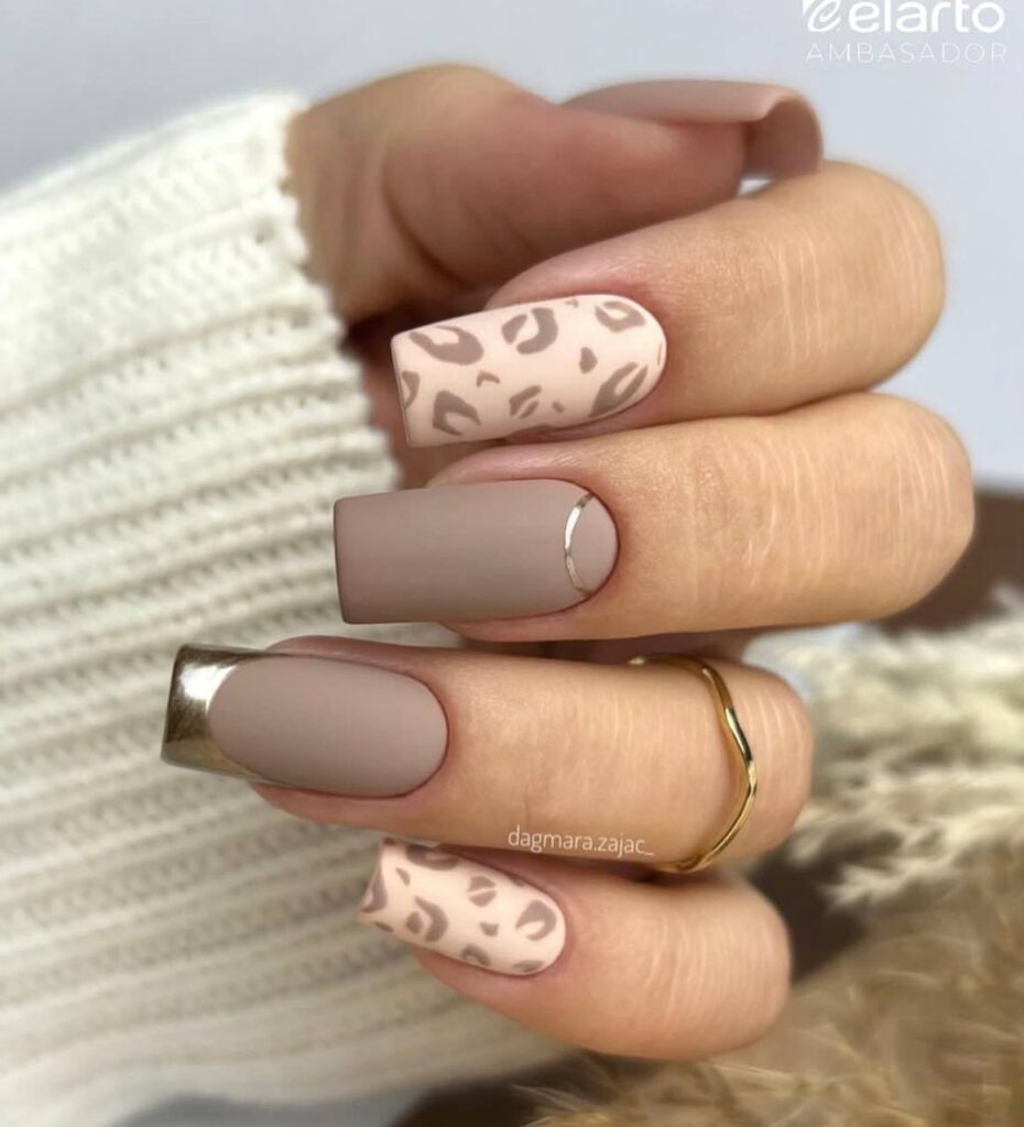 Muted Leopard Nails: The Coziest Neutral Manicure Trend for Autumn