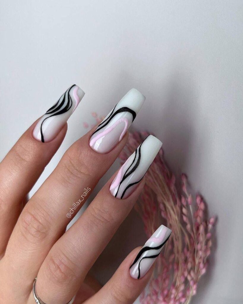 Ribbon Wave Nails: The Softest Winter Manicure Trend