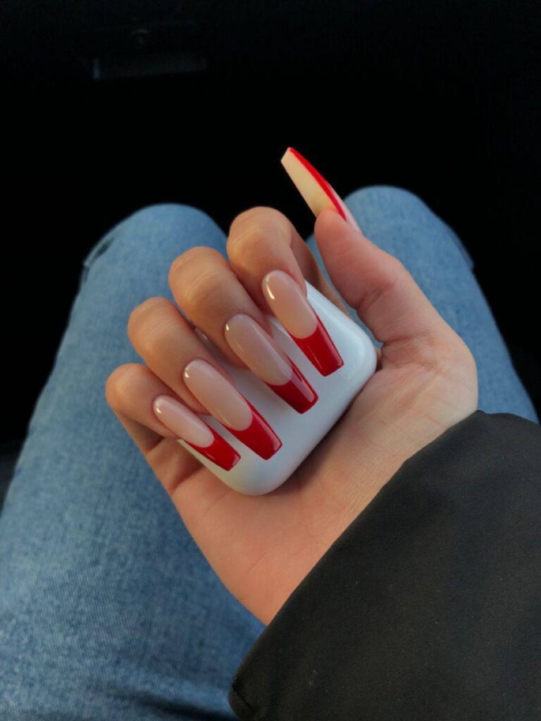 Crimson French Tip Nails: The Boldest Spring Manicure Trend