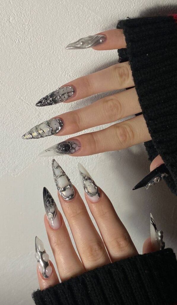 Molten Chrome Nails: How to Master the 3D Sculptural Look