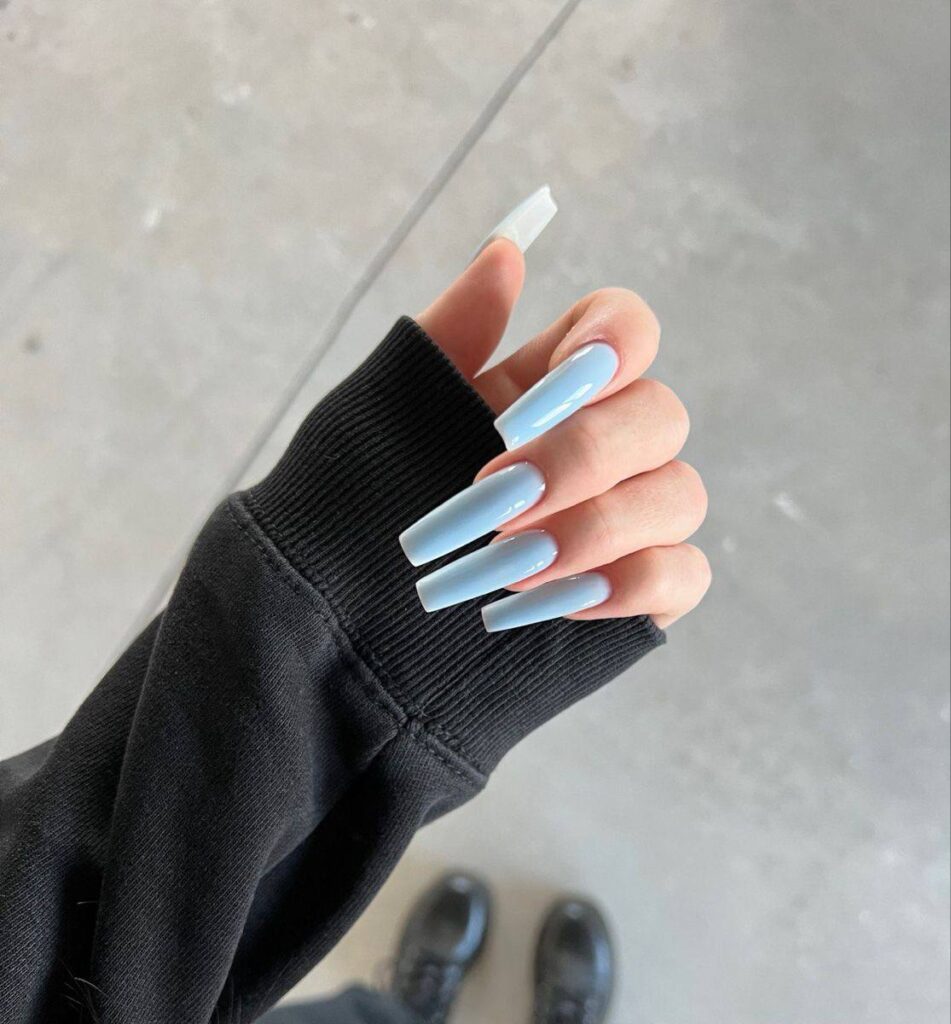 Milky Blue Jelly Nails: The Serene Spring Manicure Trend