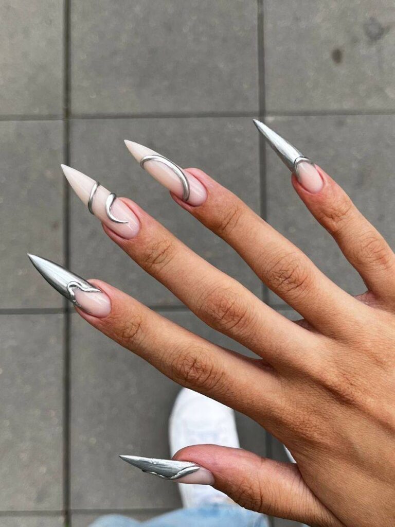 Liquid Metal Hardware Nails: The Edgiest 3D Chrome Trend for Spring