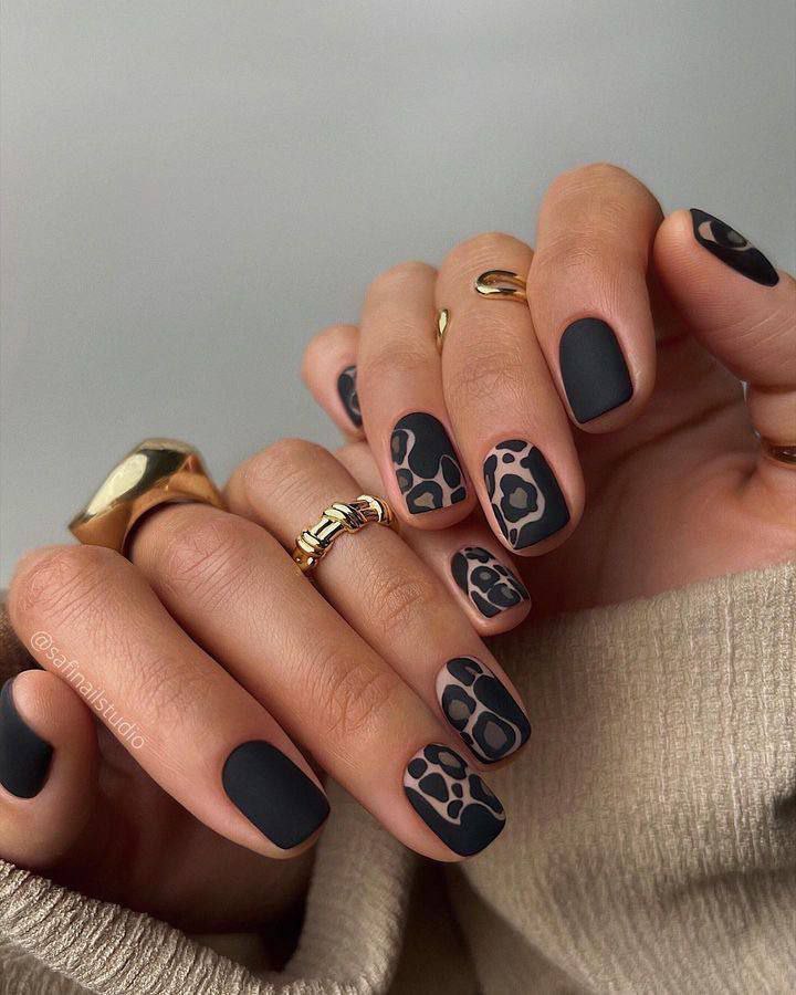 Matte Animal Print Nails: The Moodiest Manicure Trend for Fall