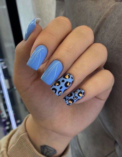 Chambray Leopard Nails: The Coolest Fall Manicure Trend