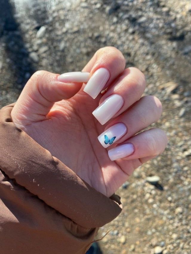 Milky Butterfly Nails: The Softest Spring Manicure Trend